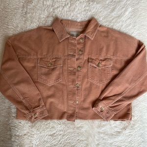 American Eagle Cropped Corduroy Shacket